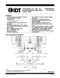 Datasheet IDT70V658S15DRI manufacturer IDT